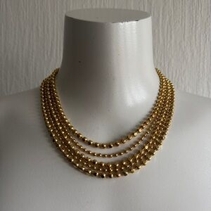 Vintage Goldtone Multi-Strand Beaded Necklace